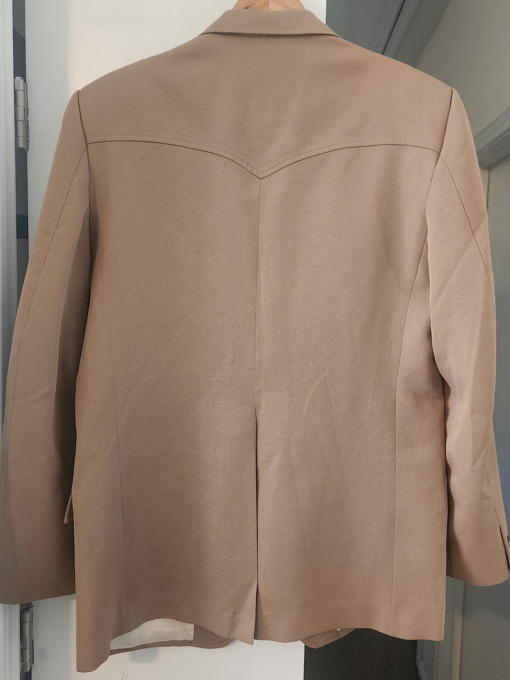 Circle S Western Blazer 42R Cowboy Sport Coat Jacket Beige Khaki - Picture 2 of 4